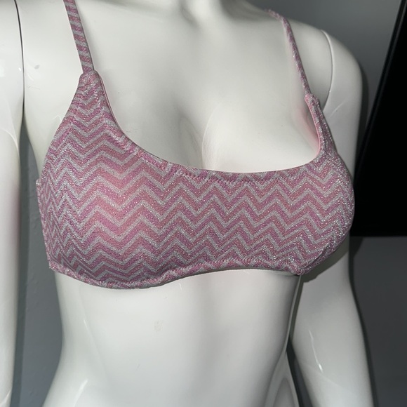 Pink and white sparkle Bathing suit top - Picture 3 of 8